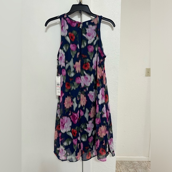 Calvin Klein Dress Blue Purple Pink Green Floral Flowy A Line Sz 10 - Picture 3 of 8